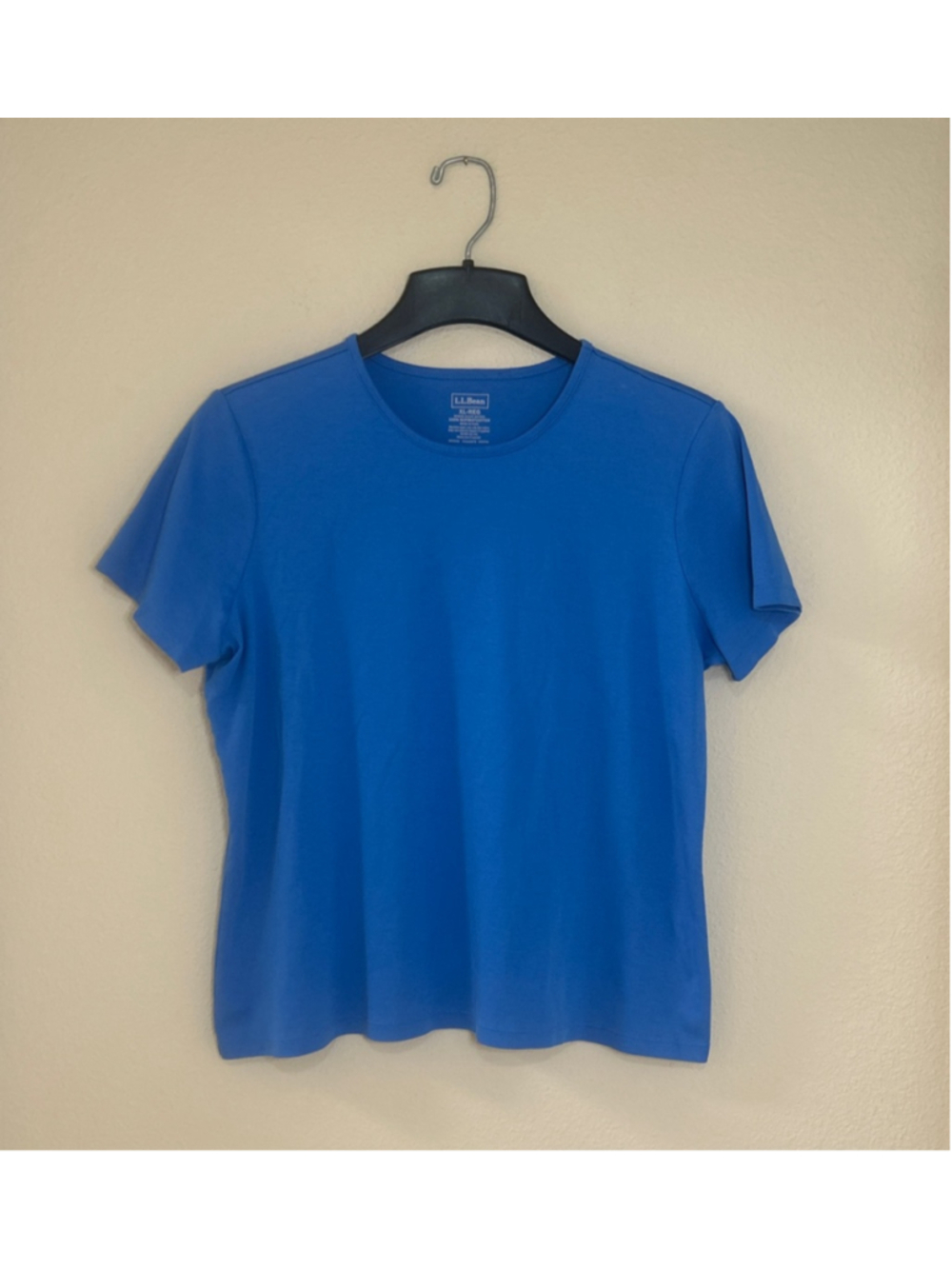 LL Bean Supima Cotton Women's Blue Size XL-Reg Short Sleeved Minimalist Top